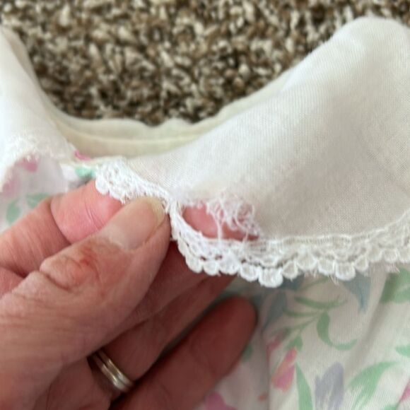 Vintage 80s Floral Easter Spring Collared Formal Baby Girl Dress - Picture 14 of 14
